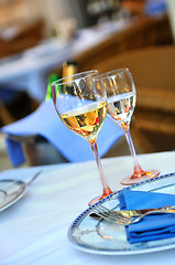 Image showing Glass of white wine