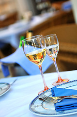Image showing Glass of white wine
