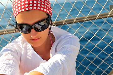 Image showing woman with sunglasses outdoor