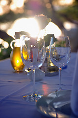 Image showing glasses restaurant outdoor 