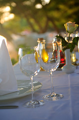 Image showing glasses restaurant outdoor 