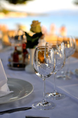 Image showing glasses restaurant outdoor 