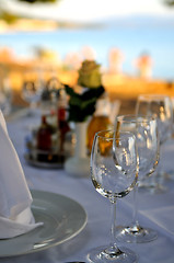 Image showing glasses restaurant outdoor 