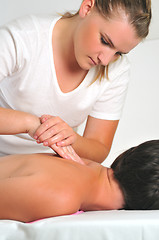 Image showing back massage at the spa and wellness center