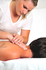 Image showing back massage at the spa and wellness center