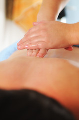 Image showing back massage at the spa and wellness center