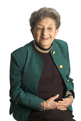 Image showing senior woman with pearls