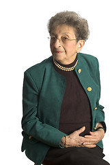 Image showing senior woman with pearls