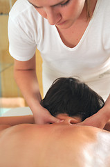 Image showing back massage at the spa and wellness center