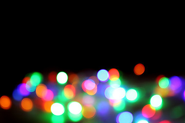 Image showing christmas lights in the dark night 