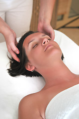 Image showing beautiful woman have massage at spa and wellness center