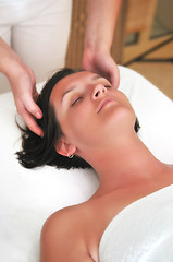 Image showing beautiful woman have massage at spa and wellness center