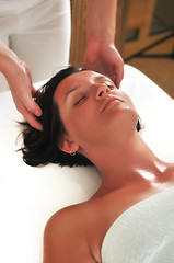 Image showing beautiful woman have massage at spa and wellness center