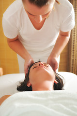Image showing beautiful woman have massage at spa and wellness center