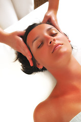 Image showing beautiful woman have massage at spa and wellness center