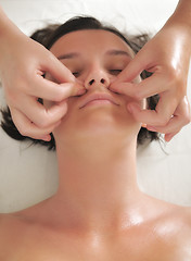 Image showing beautiful woman have massage at spa and wellness center