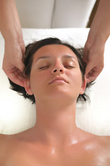 Image showing beautiful woman have massage at spa and wellness center