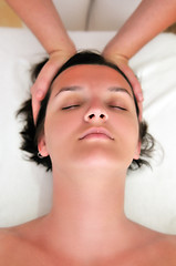 Image showing beautiful woman have massage at spa and wellness center