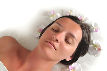 Image showing beautiful woman have massage at spa and wellness center