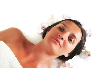 Image showing beautiful woman have massage at spa and wellness center