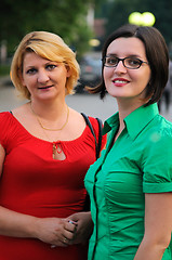 Image showing Happy family mother and daughter outdoors