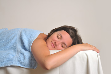 Image showing back massage at the spa and wellness center