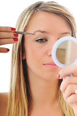 Image showing woman isolated eye brow beauty treatment