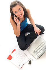 Image showing young girl work on laptop