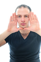 Image showing isolated man face frame