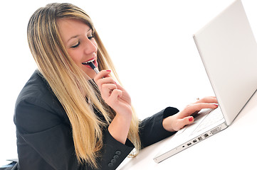 Image showing girl work on laptop