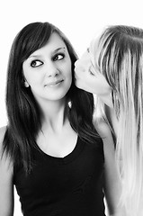 Image showing two young girls isolated on white