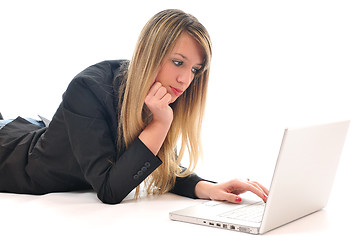 Image showing girl work on laptop