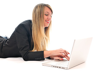 Image showing girl work on laptop