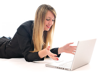 Image showing girl work on laptop