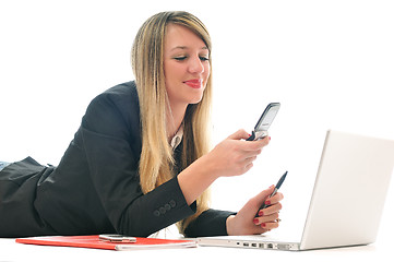 Image showing girl work on laptop