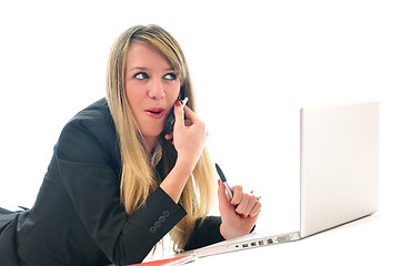 Image showing girl work on laptop