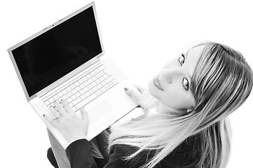 Image showing girl work on laptop