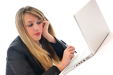 Image showing girl work on laptop