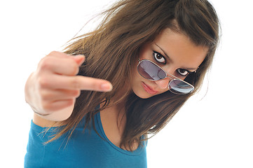 Image showing young woman with sunglasses