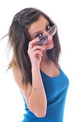 Image showing young woman with sunglasses