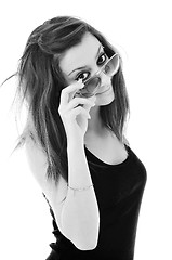 Image showing young woman with sunglasses