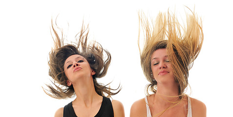 Image showing party woman isolated with wind in hair