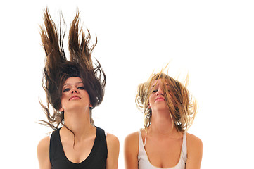 Image showing party woman isolated with wind in hair