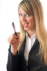 Image showing happy business woman isolated