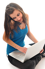 Image showing young girl work on laptop