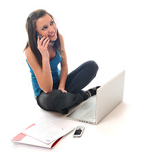 Image showing young girl work on laptop