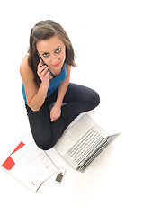 Image showing young girl work on laptop