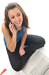 Image showing young girl work on laptop