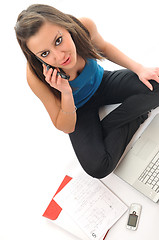 Image showing young girl work on laptop