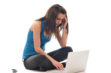 Image showing young girl work on laptop